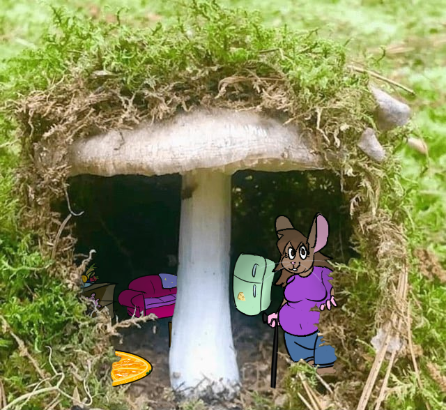 Mousegirlheart, in her little mushroom home